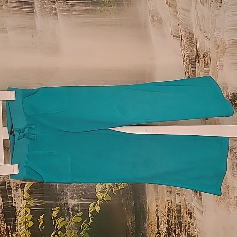 Faded Glory Girls Small 6X cyan aqua jogging sweatpants stretchy waistband